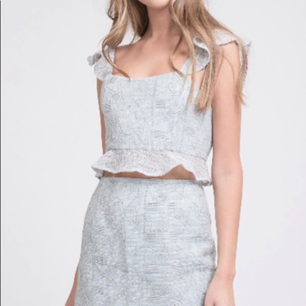 NWOT J.O.A Mint Lace Top